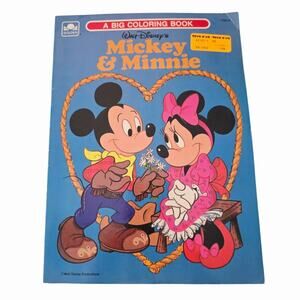 Vintage Walt Disney Mickey Minnie Mouse Big coloring book Golden 1985